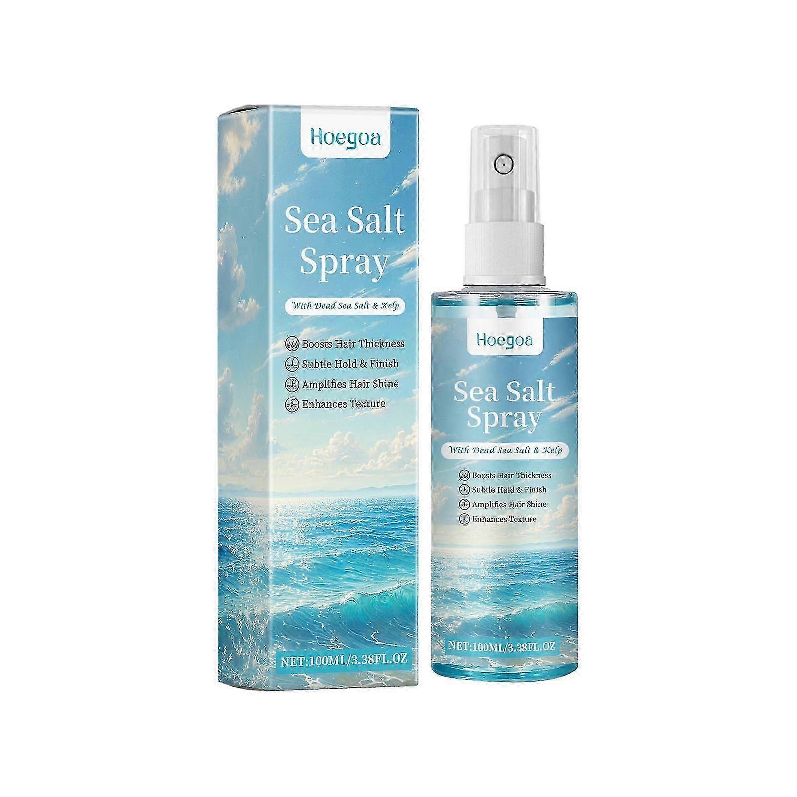 Sól morska w sprayu, słona woda w sprayu dla pełniejszych włosów i stabilnej tekstury, spray solny i sól morska do stylizacji włosów w sprayu z solą morską dla objętości włosów dla mężczyzn i kobiet