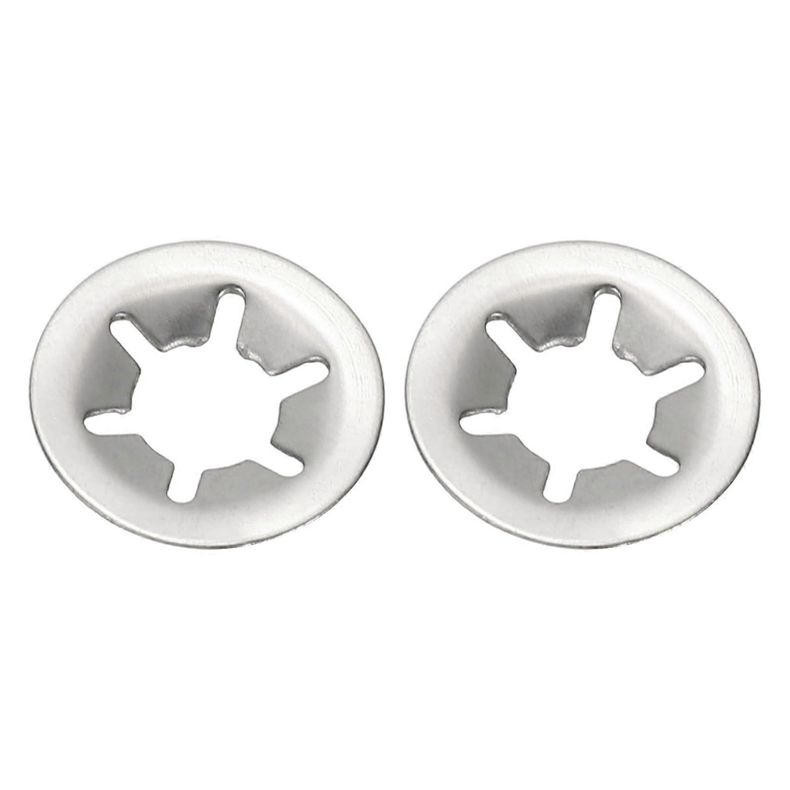 M8 Star Internal Tooth Washers, 100-Piece 304 Stainless Steel Retainer Clips for Fastening, Silver Quick Release Discs
