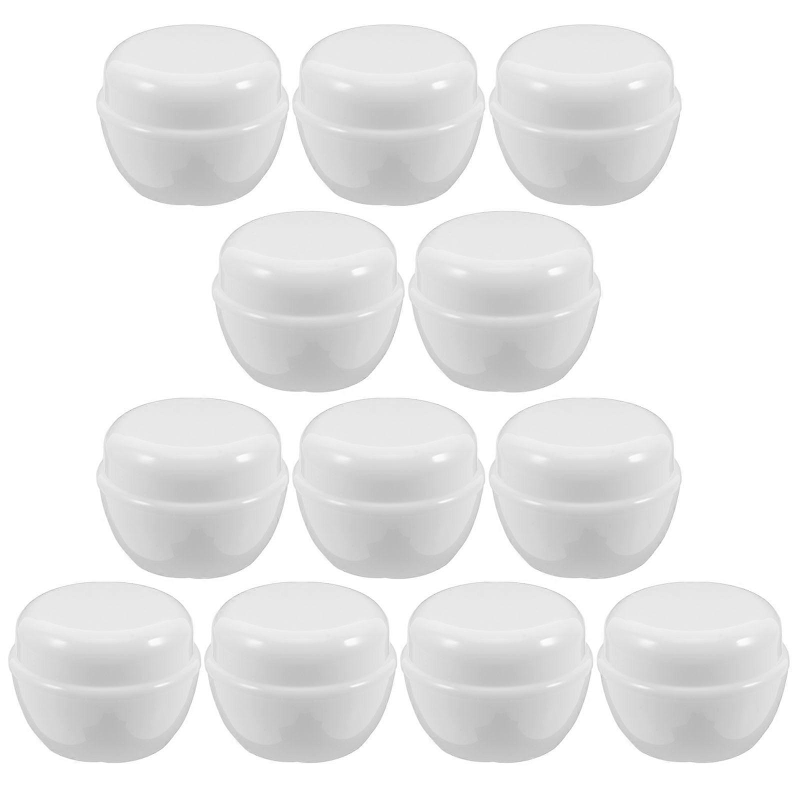 White Plastic Containers with Lids for Cream 12Pcs 30g Lightweight Portable Storage Jars