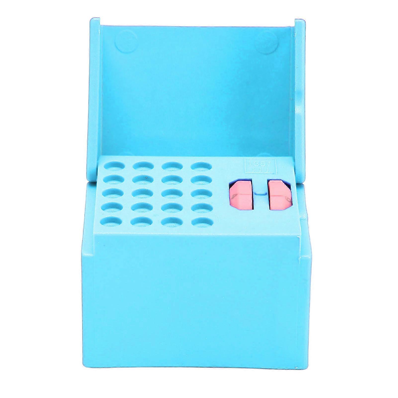 Autoclavable Endodontic File Cleaning Box Professional Dental Bur Endodontic File Holder with Measuring Scale Light Blue 