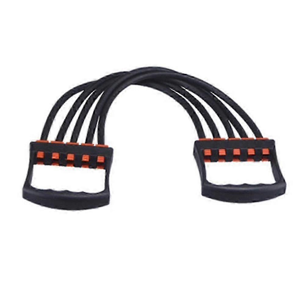 ZENGO Adjustable Chest Expander 5 Ropes Exercise System-Black