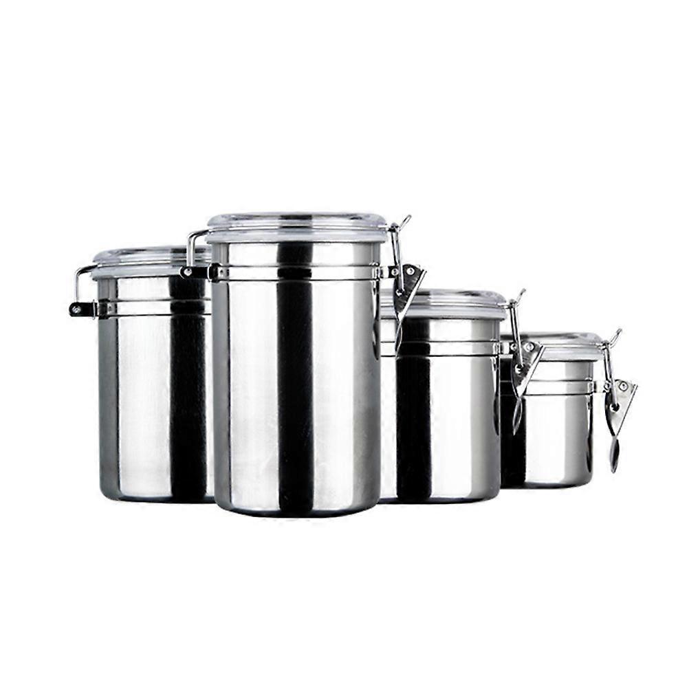 Hermetyczny pojemnik do przechowywania żywności ze stali nierdzewnej Uszczelniona puszka na ziarna kawy Liście herbaty 5 cali Srebrny