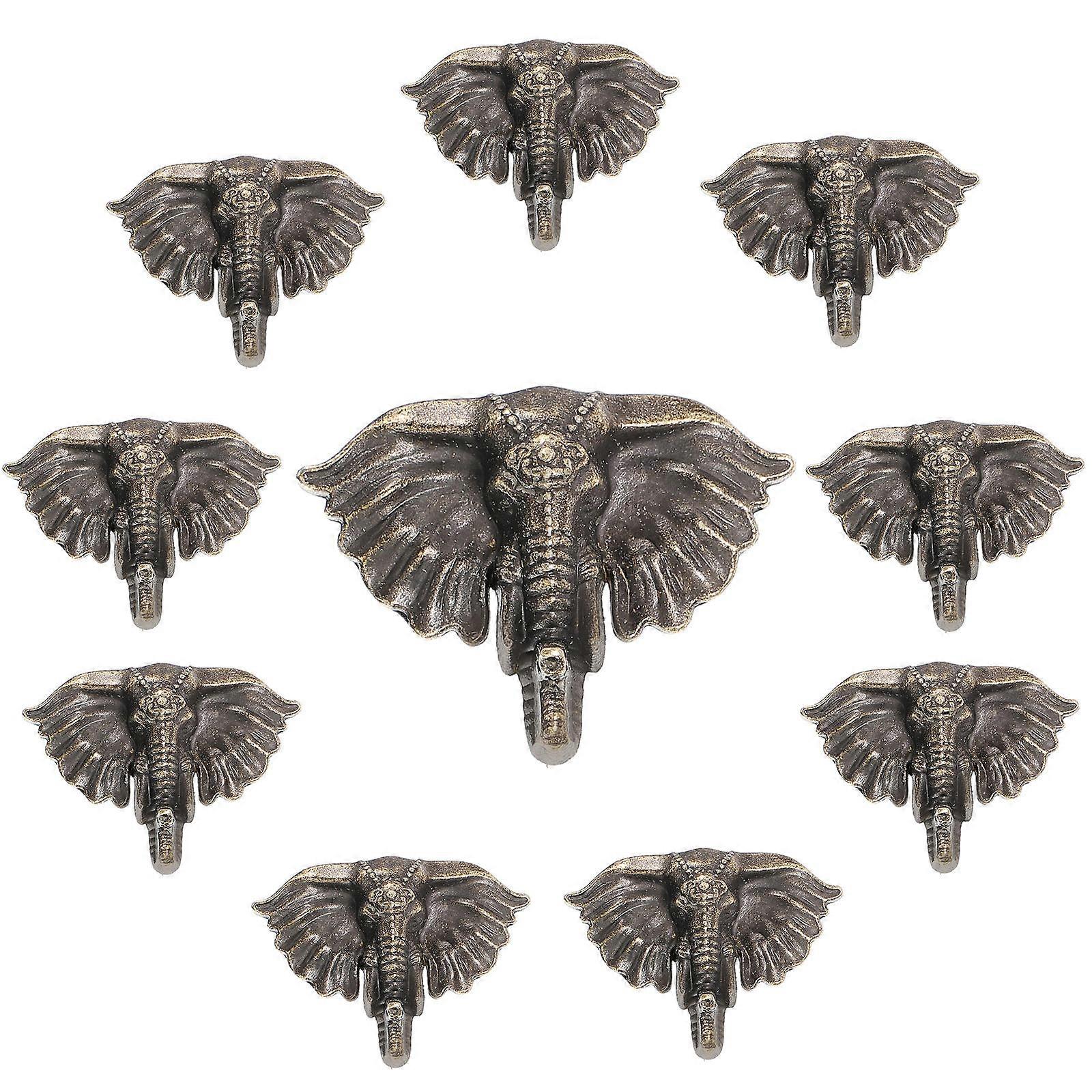 Dark Brown Animal Head Pull Handle Zinc Alloy for 10Sets Drawer Knobs