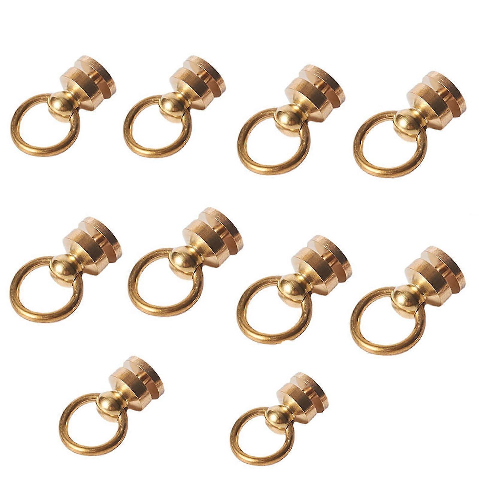 Round Head Ball Rivets Swivel Copper O Ring Button Rivets for DIY Leather Case 10pcs