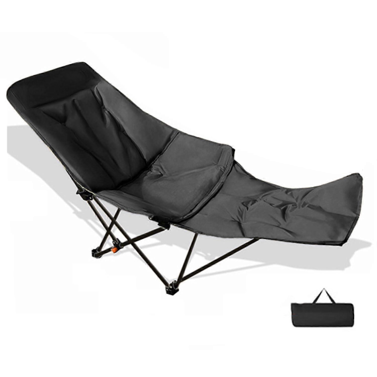 Foldable Camping Chair, Ultralight with 120kg Load Capacity, Adjustable Backrest for Outdoor, Black
