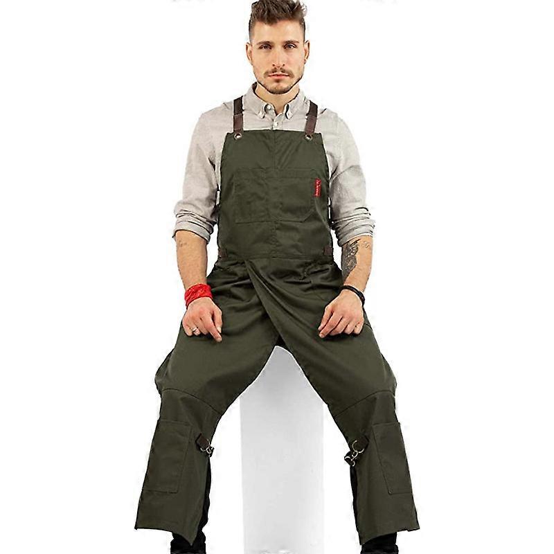 Canvas Apron with Adjustable Back Cross Straps, Split Leg Workwear for Barber, Denim Apron, Unisex