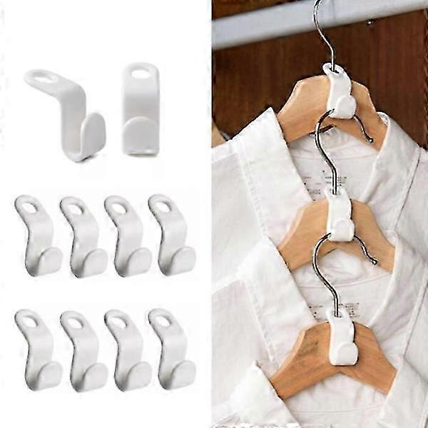10-pack clothes hanger - connection hook - organizer white p