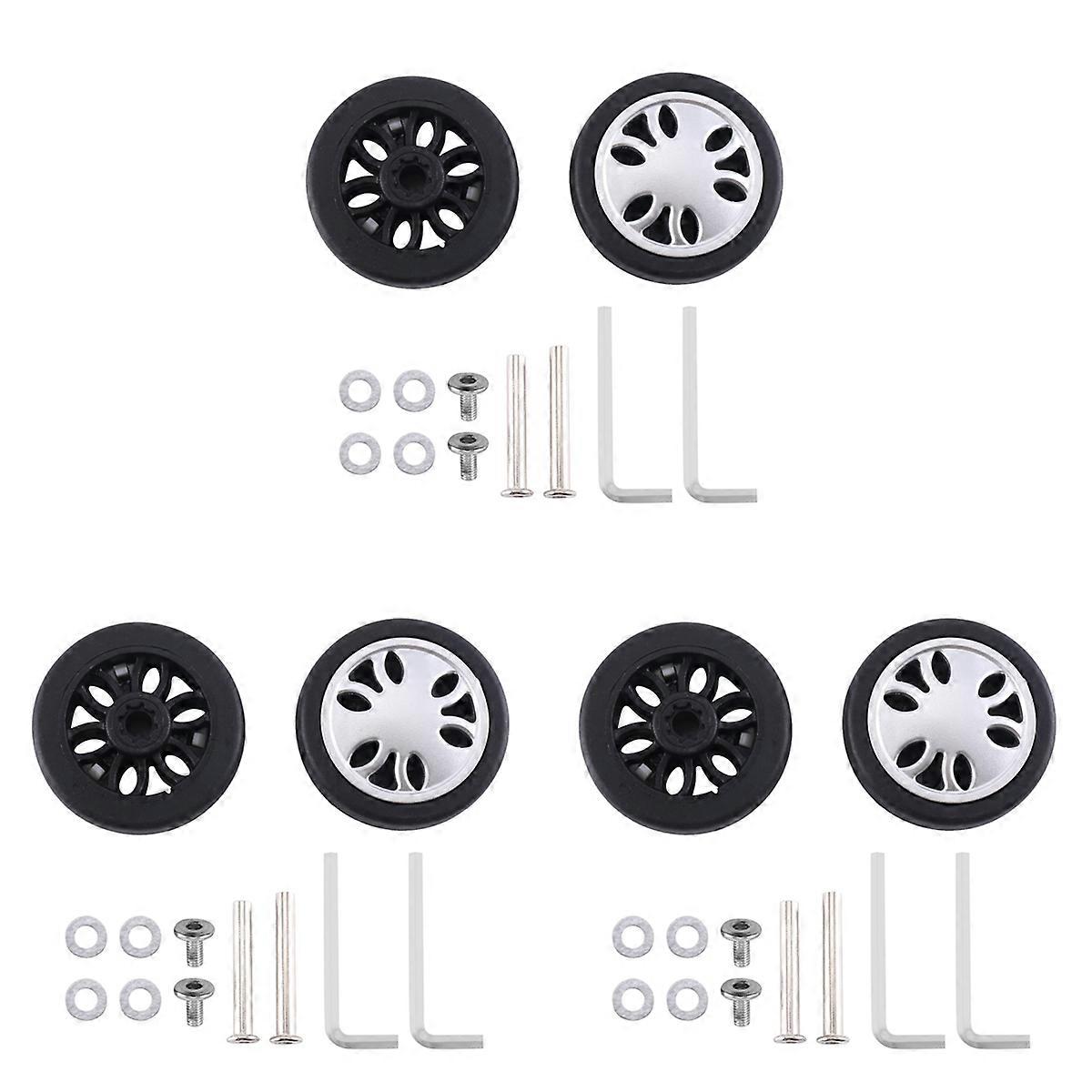 Luggage Wheels Replacement 50mm x 13mm Kits Universal Environmentally Friendly PU Luggage Repair 3 P