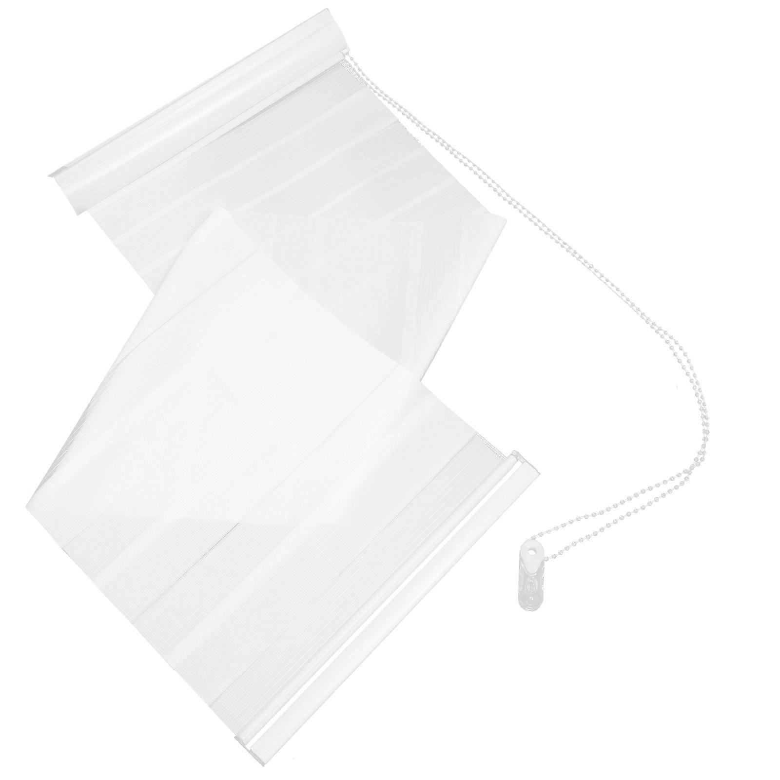 Double Layer Sheer Louver Curtain Panels for Bedroom Privacy and Light Filtering, White, Washable