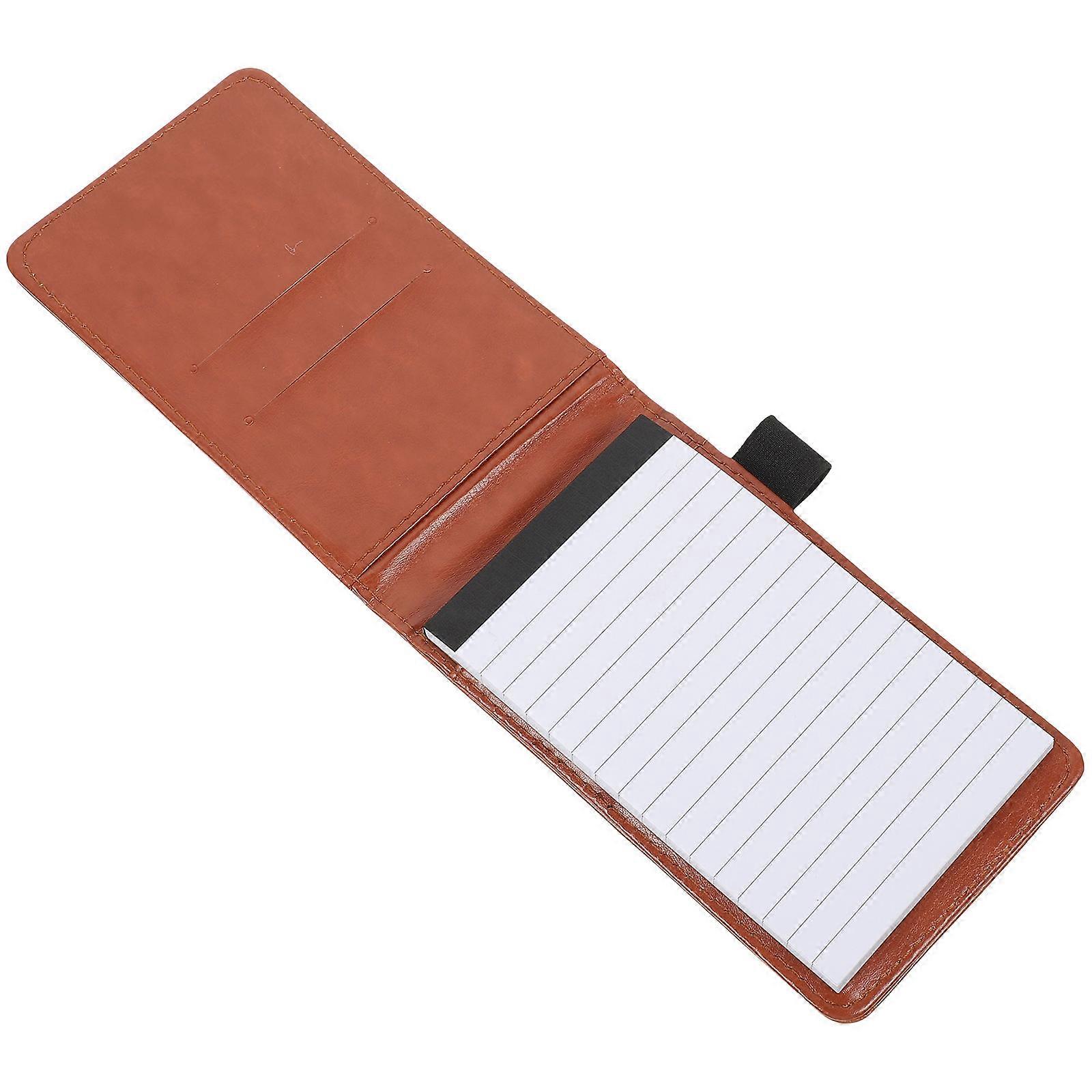Brown PU Small Pocket Notebook Convenient Memo Pad for Writing Use Ideal for Students and Professionals 5.5 x 8.5 Inches