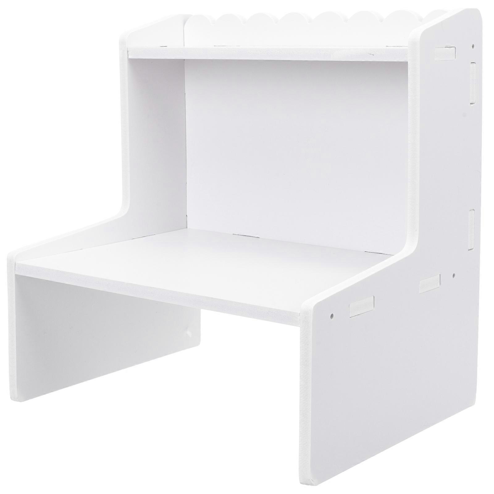 Double Layer Desktop Organizer Rack with Smooth Surface – Space Saving Storage Shelf for Office, Home, and Dorm Use – Holds Cosmetics, Stationery,