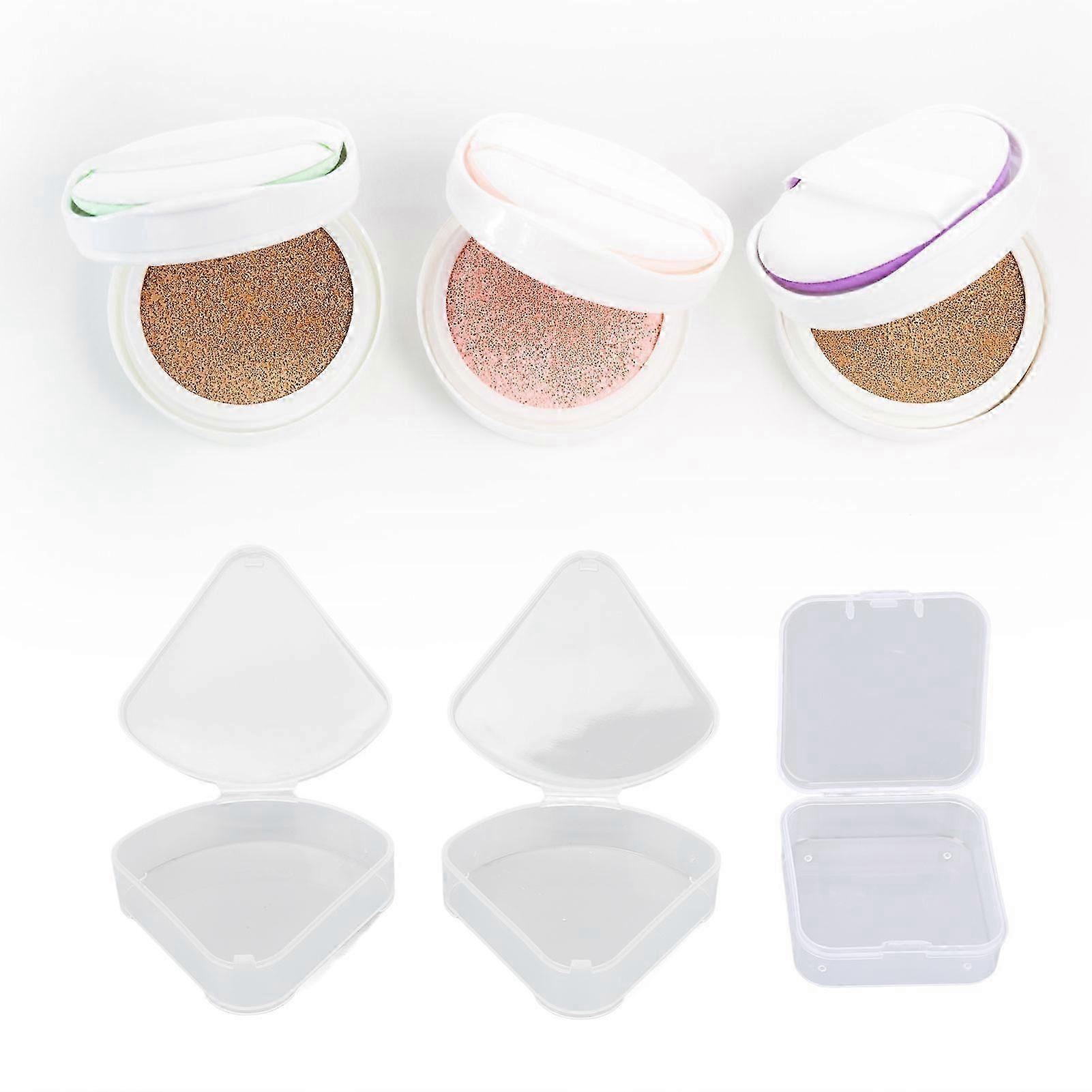 2025 4pcs Makeup Puff Sponge Holder Case Different Shape Transparent Portable Waterproof Puff Protective Container