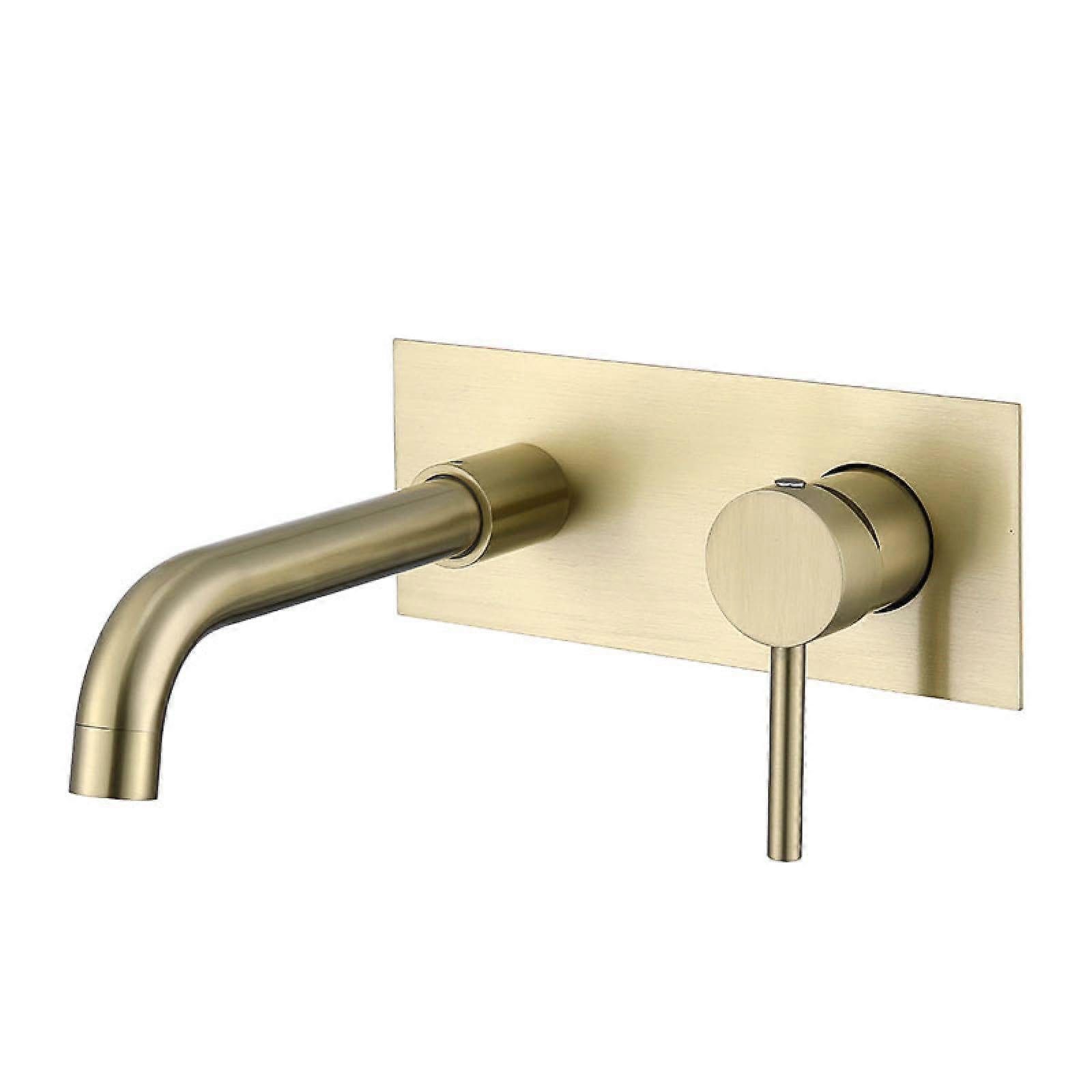 Wallmounted stainless steel basin faucet with 360degree swivel spout, singlelever mixer tap