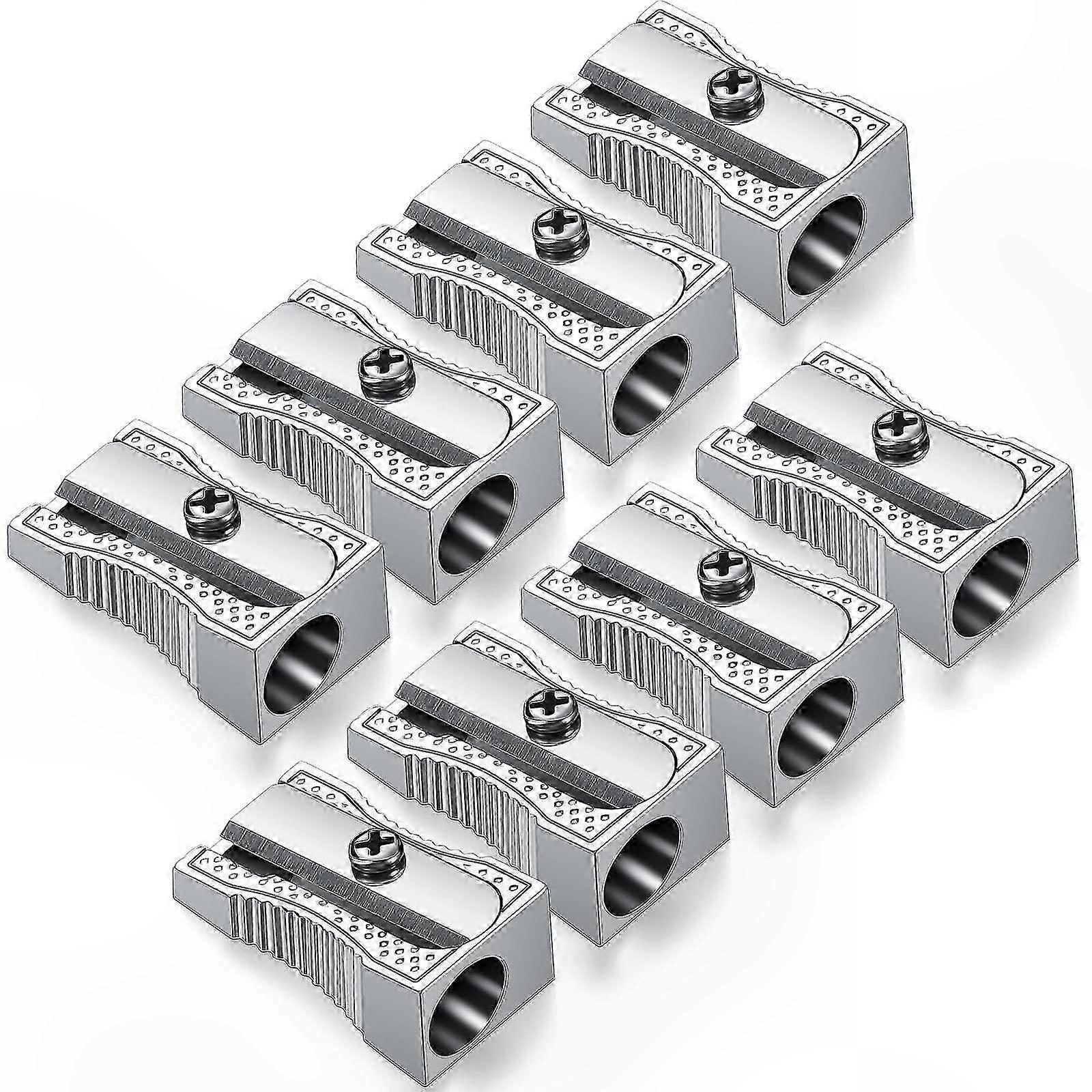 مبراة قلم رصاص من سبائك الألومنيوم ذات ثقب واحد (8 عبوات) تصميم محمول لسهولة الاستخدام