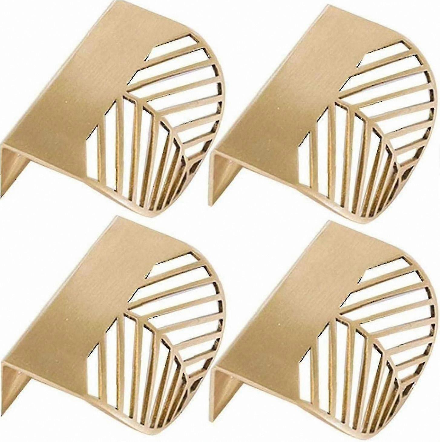 Gold Cupboard Handles, 4pcs Leaf Shape Cabinet Pulls Brass Gold Kitchen Door Copper Drawer Pull Knobs Hardware