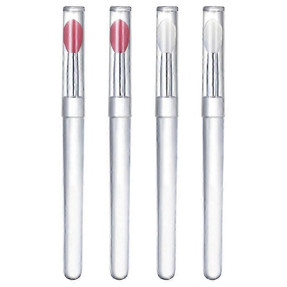 Portable Lip Applicators Lip Gloss Application Small Brush Assorted Color 4Pcs
