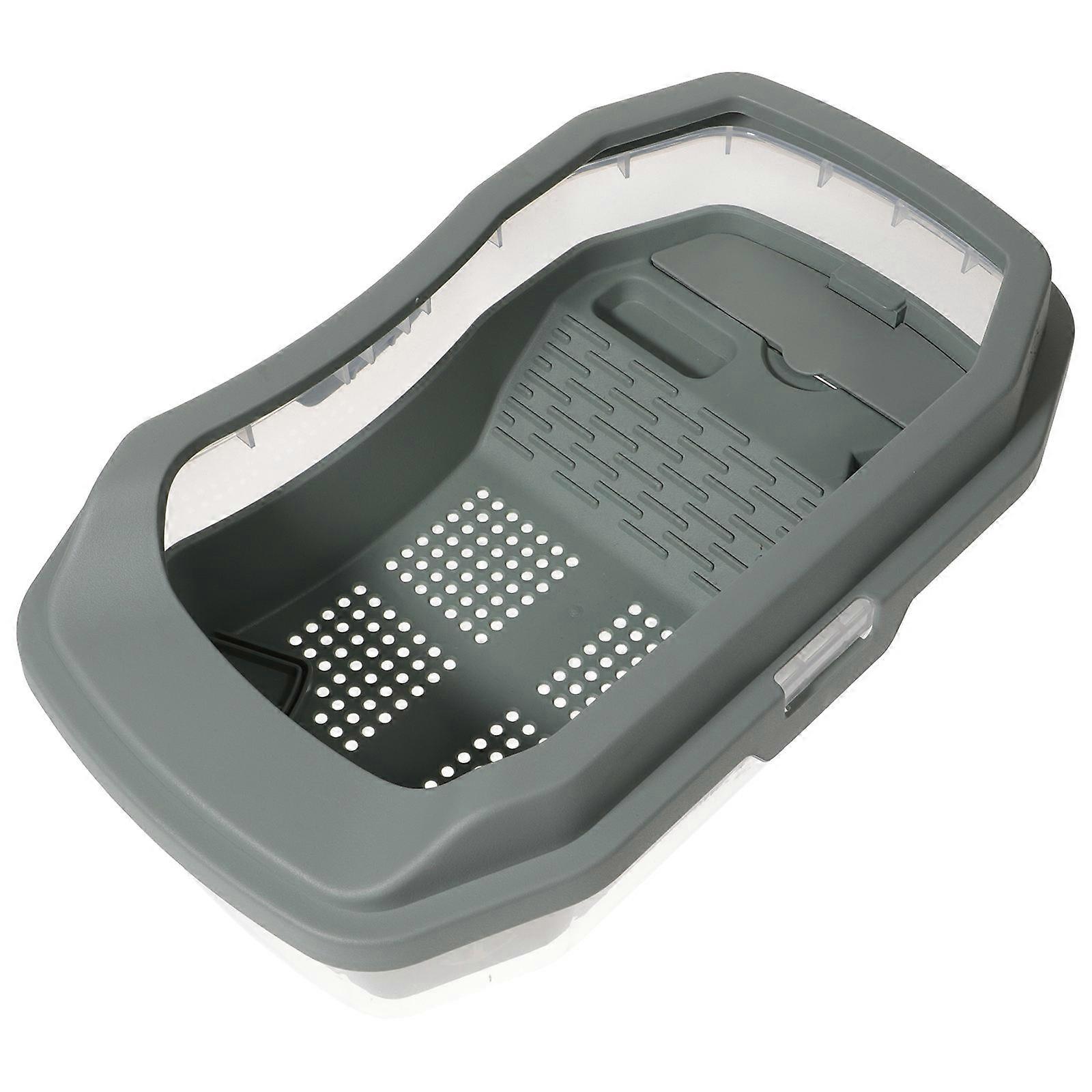Plastic Reptile Aquarium with Basking Platform, Feeding Trough, and Swimming Area for Tortoises and Aquatic Animals
