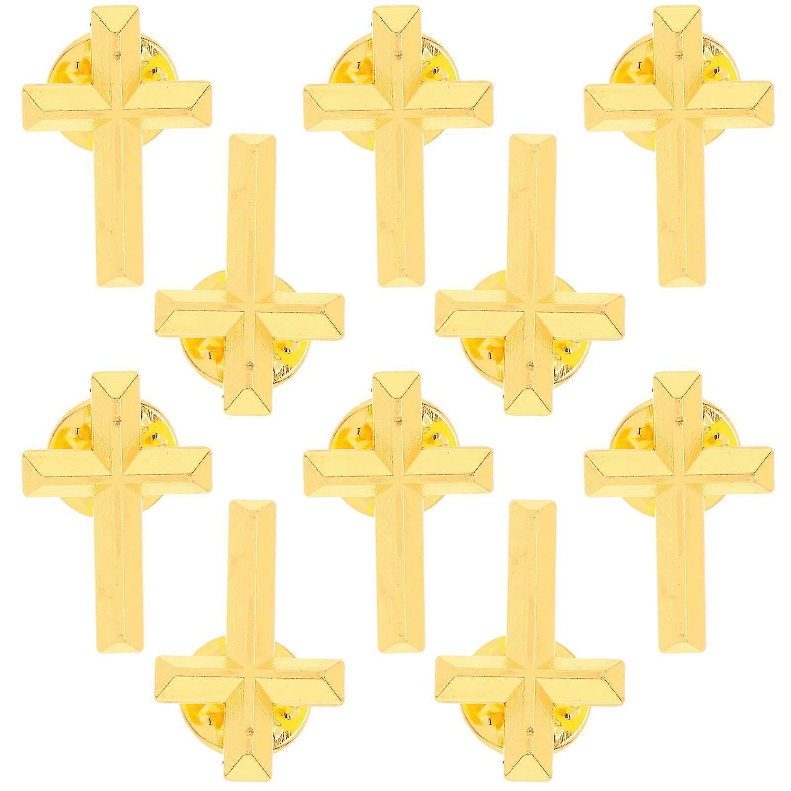 Unique 10Pcs Decorative Cross Shape Brooch For DIY Fashion Projects And Occasions Elegant Style