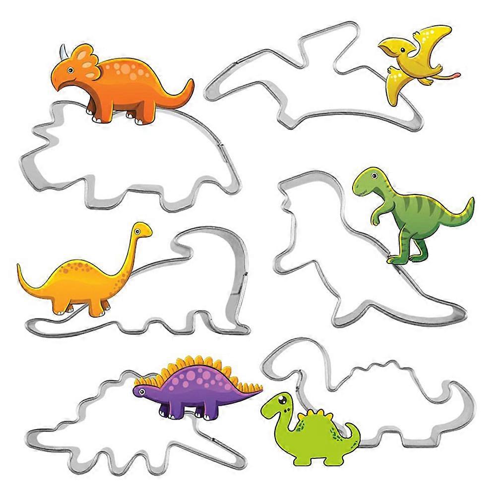 Dinosaur Shaped Cake Mold Stainless Steel for Biscuit Making 2Sets