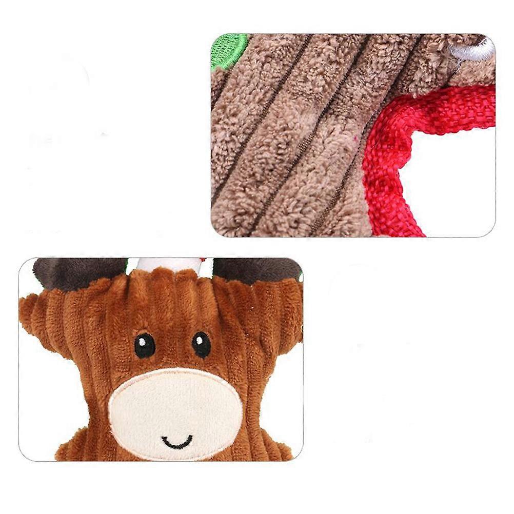 3Pcs Interactive Plush Dog And Cat Toys For Holiday Entertainment In Red Color