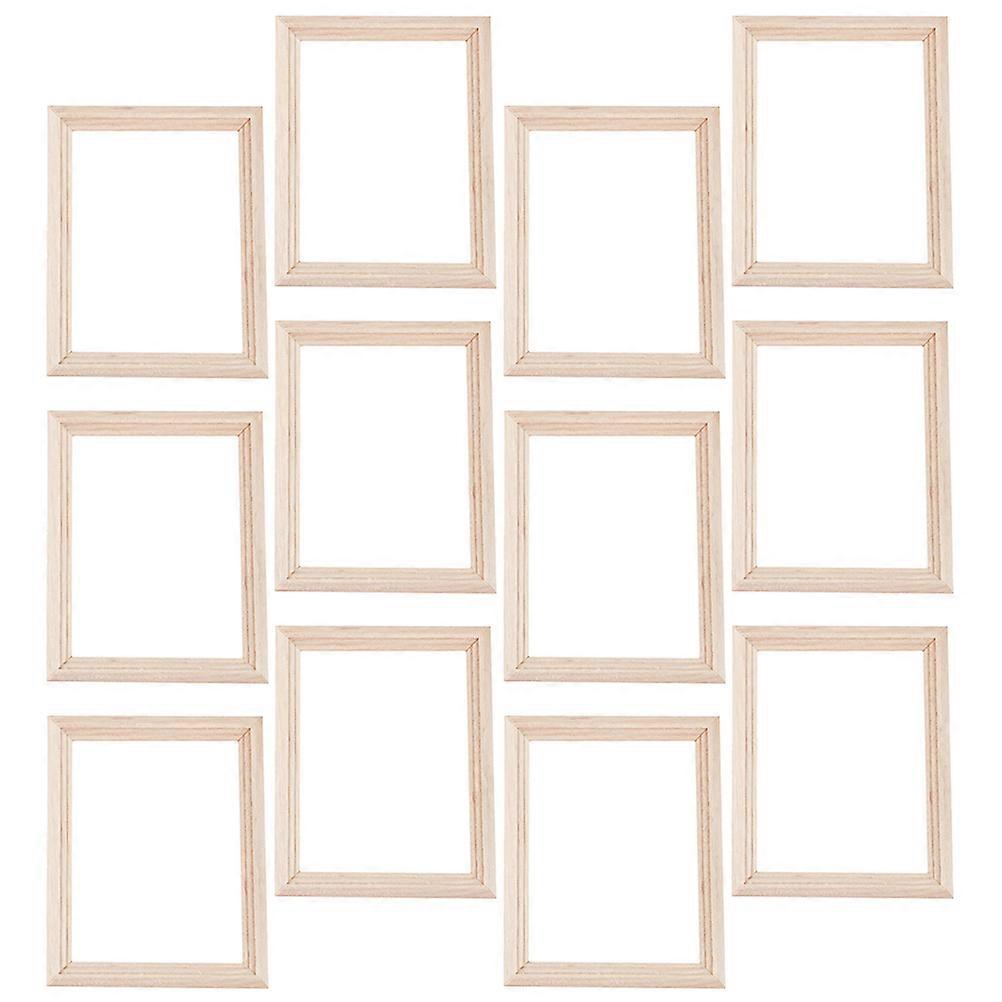 Beige Mini Photo Frame for Decoration with Synthetic Material and Durable Design 12pcs