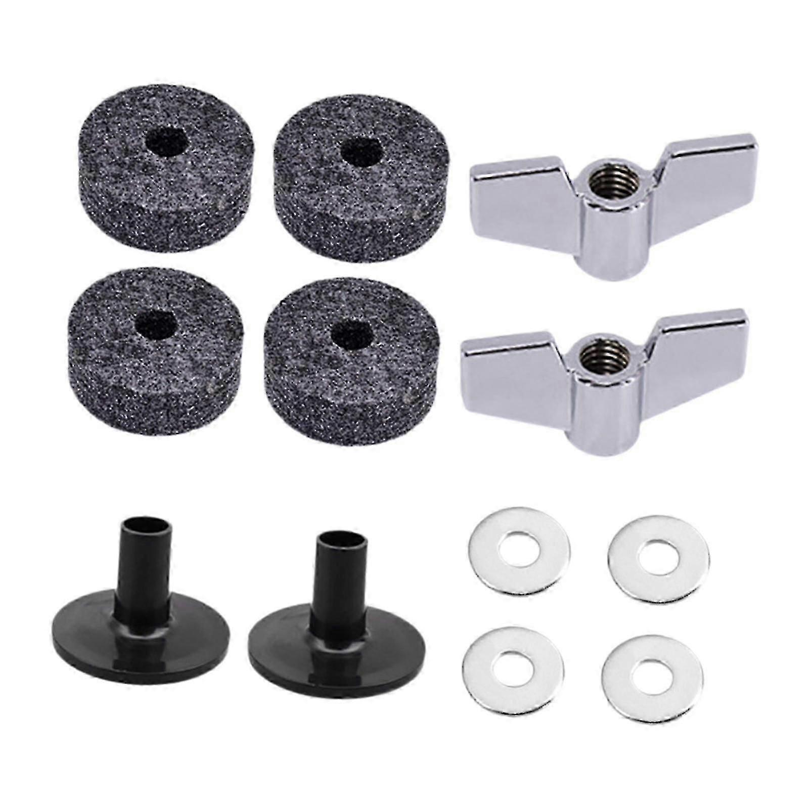 12x Cymbal Replacement Accessories Drum Cymbal Felts Pads Easy Installation Cymbal Stand Felts Wing Nuts for Cymbal Accessory