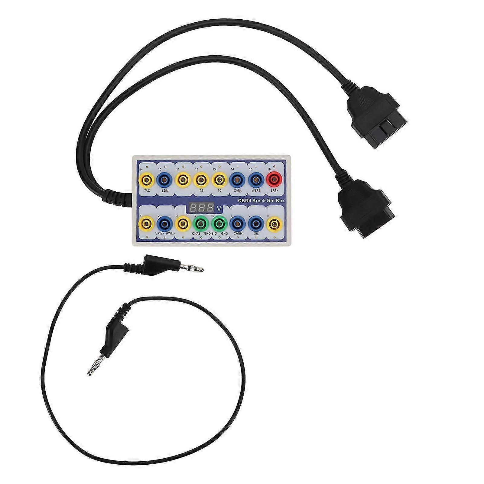 OBDII Breakout Box OBD2 Protocol Detector with Diagnostic Cable Universal for Car OBD Line Signal Transmission