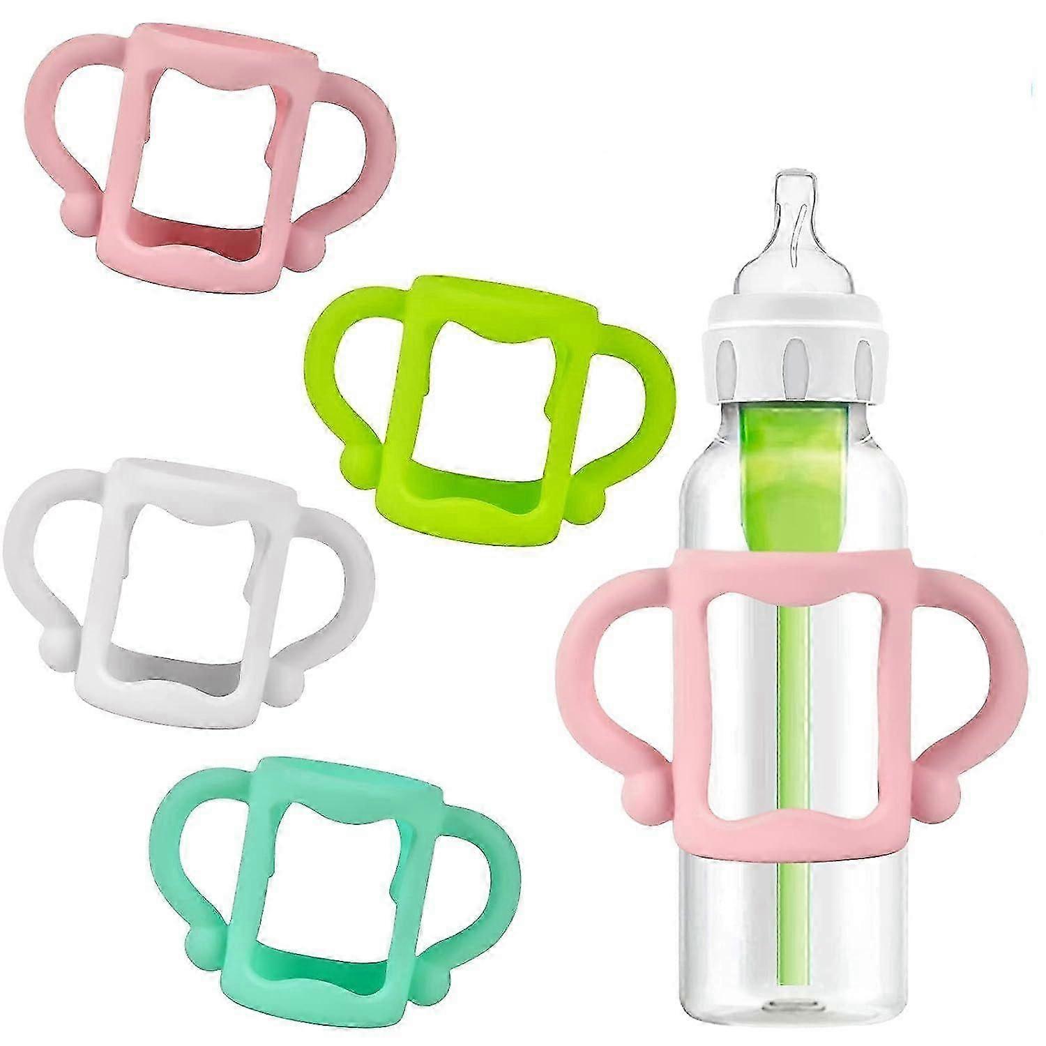 مقابض الزجاجات لزجاجات الأطفال الضيقة من دكتور براون ، حامل زجاجات الأطفال مع مقابض سهلة الإمساك لحمل الزجاجة الخاصة بهم