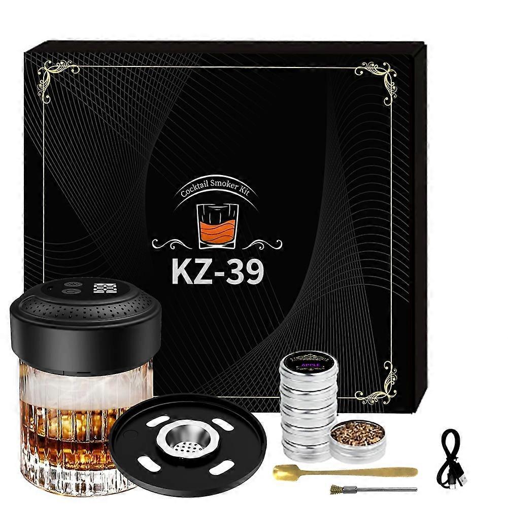 Electric Whiskey Smoker Kit with 6 Wood Chips,CocktailBourbon Smoker Kit Smoke Drink Infuser Kit,Birthday for Men,Dad