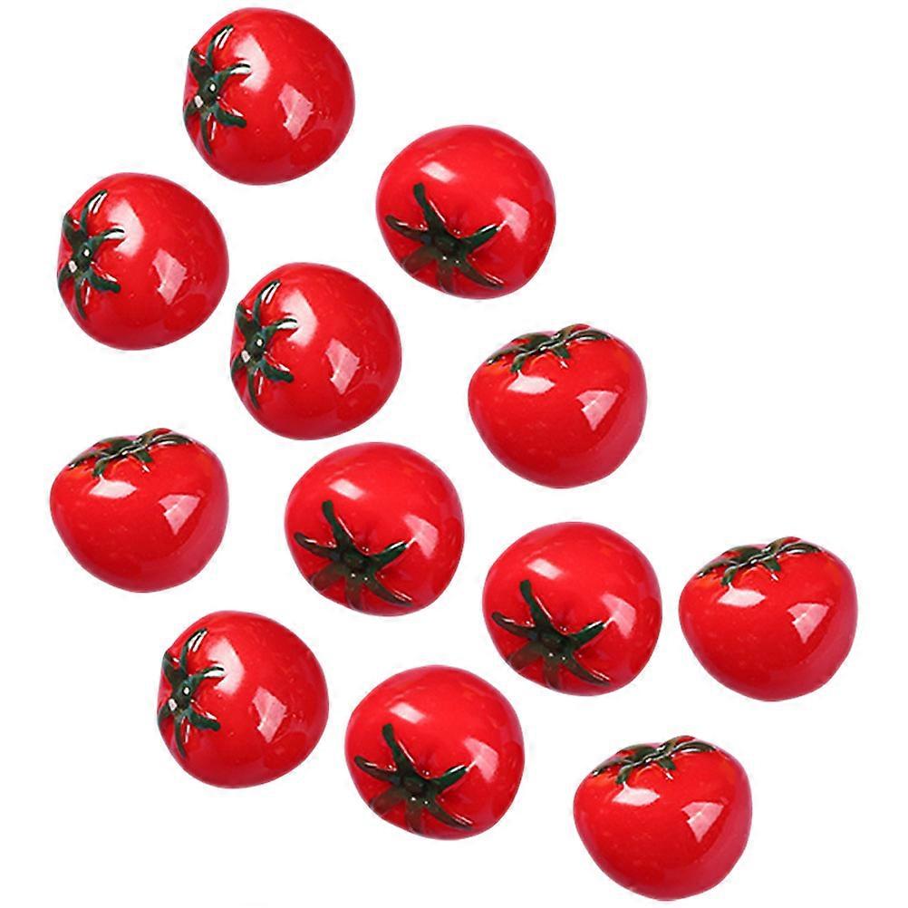 Resin Handmade Materials Small Pendant for Doll House Decorations 12Pcs Artificial Tomatoes