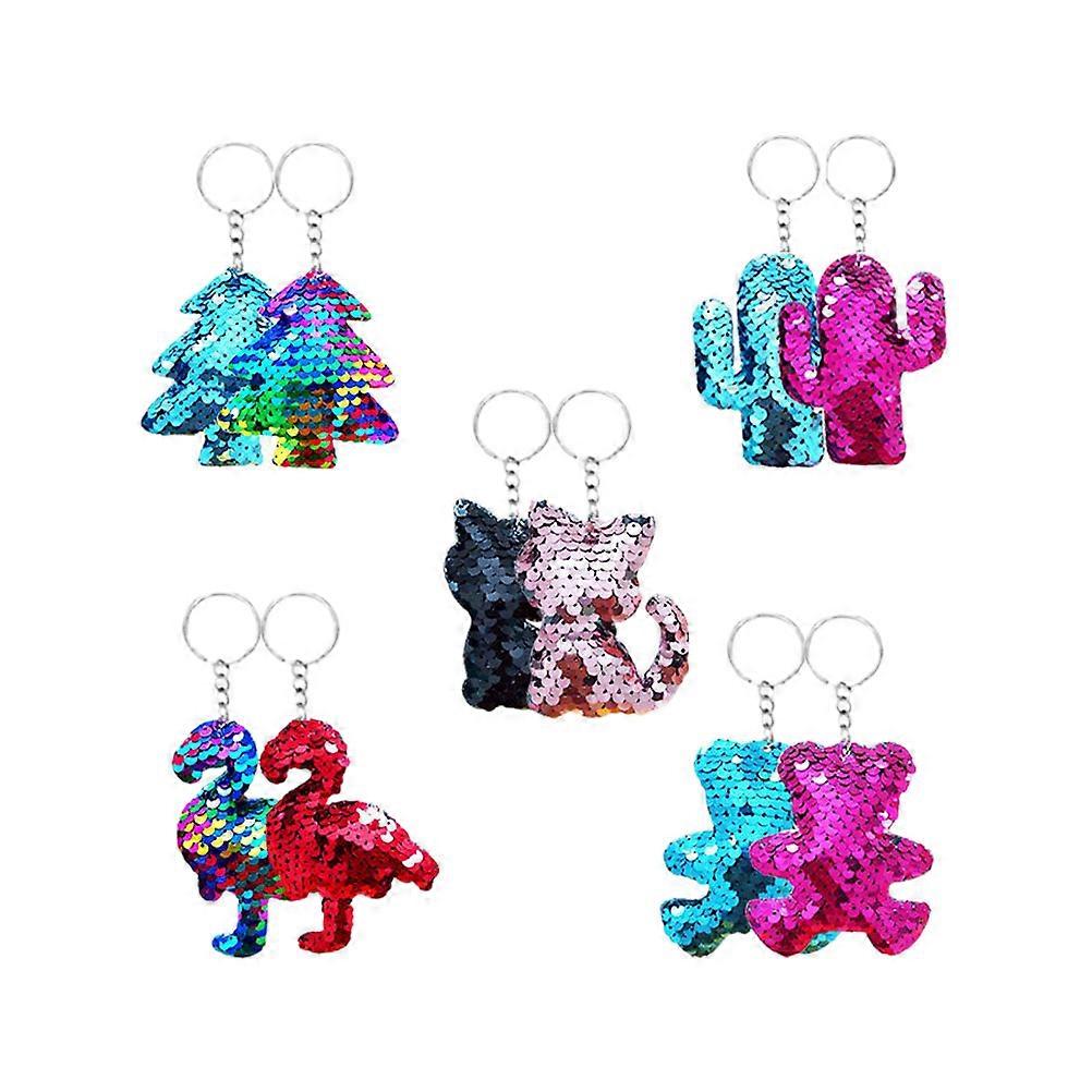 Valentines Day Sequin Keychain 10Pcs Cute Keychains For Women Party Favor Assorted Color Style