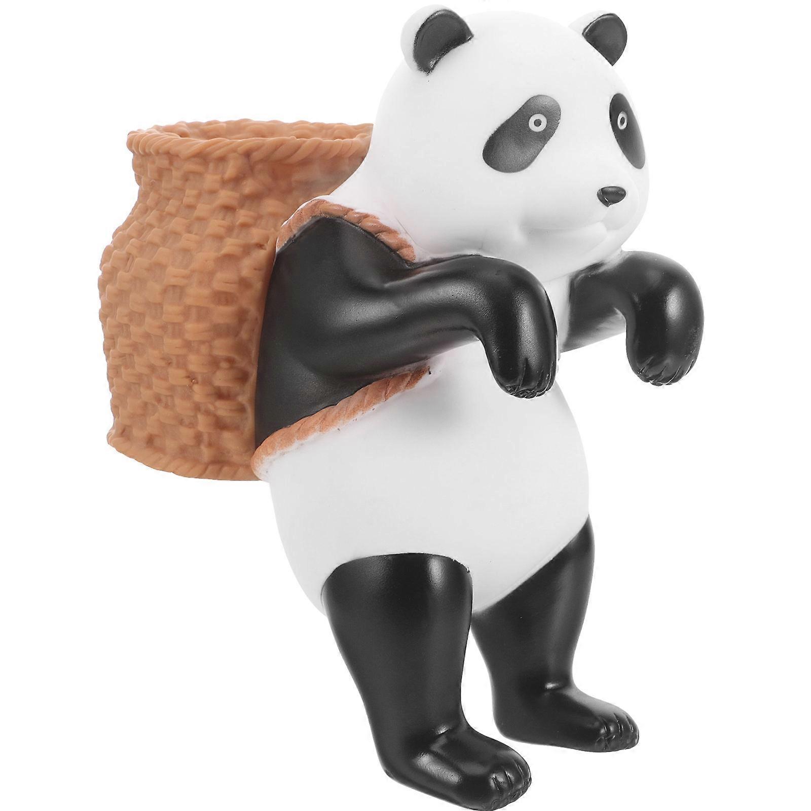 Garden Panda Figurine Creative Sculpture Assorted Color Decorative Item 15.5x13cm for Family and Friends 1 Pcs
