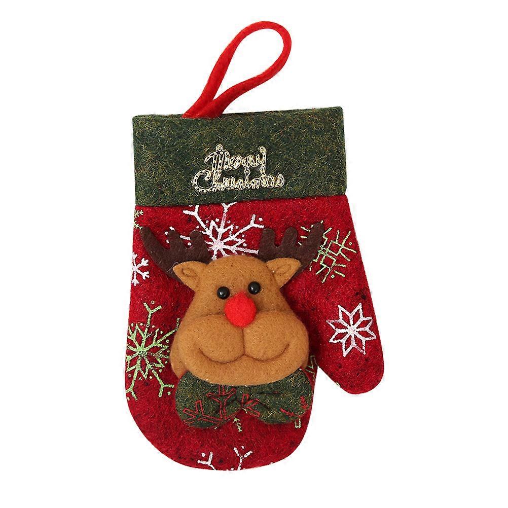 Festive Atmosphere Enhancement Christmas Tableware Holder Glove Shaped For Kids And Families 1Pcs