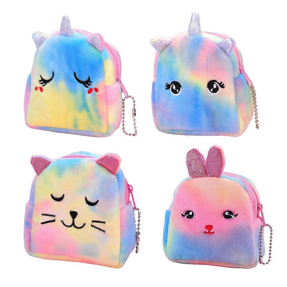 Lovely Unicorn Plush Coin Purse Cute Cartoon Change Pouch Durable Storage Bag for Keys Money and Small Items Friends