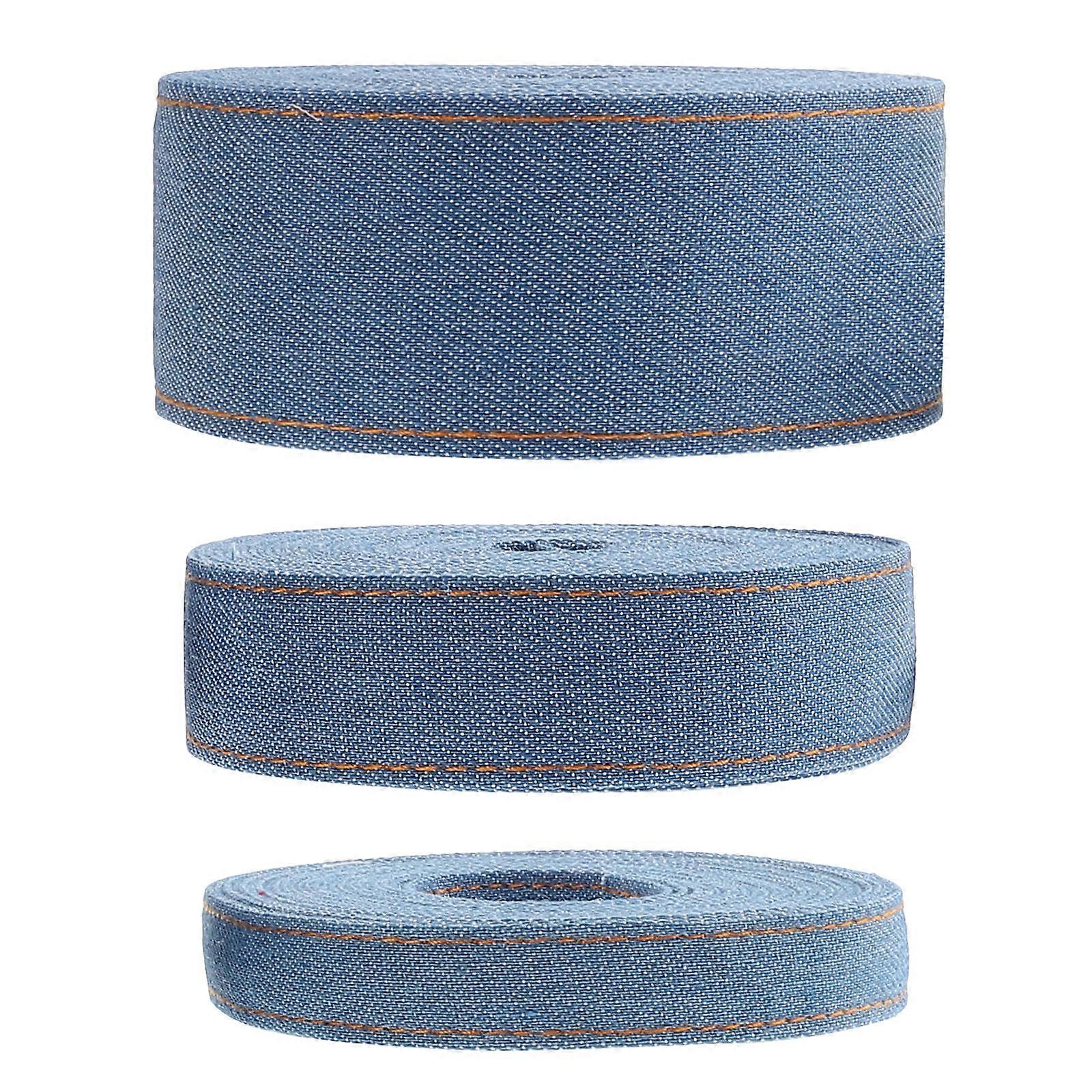 Blue Synthetic Decorative Ribbon for DIY and Gift Wrapping Perfect for Home Office Decorations 3Pcs