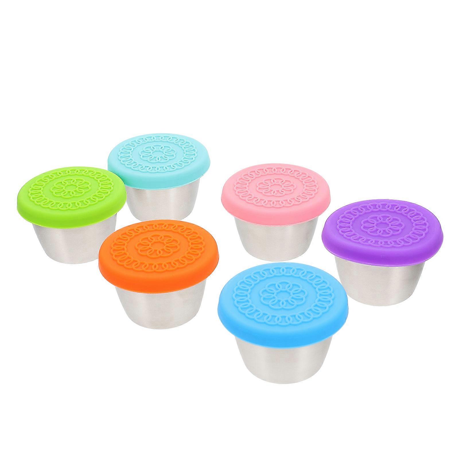 Mini Sauce Container Stainless Steel Sauce Cups For Cafe Owners 2.36X1.77X1.57In Great For Indoor Barbecues 6Pcs