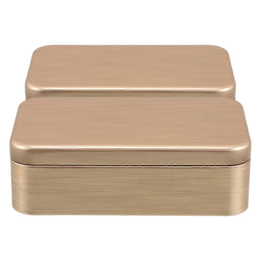 Portable Tin Box Containers Modern Brushed Metal Storage Cases for Jewelry, Crafts & Small Items Elegant Golden Design for Travel & Home
