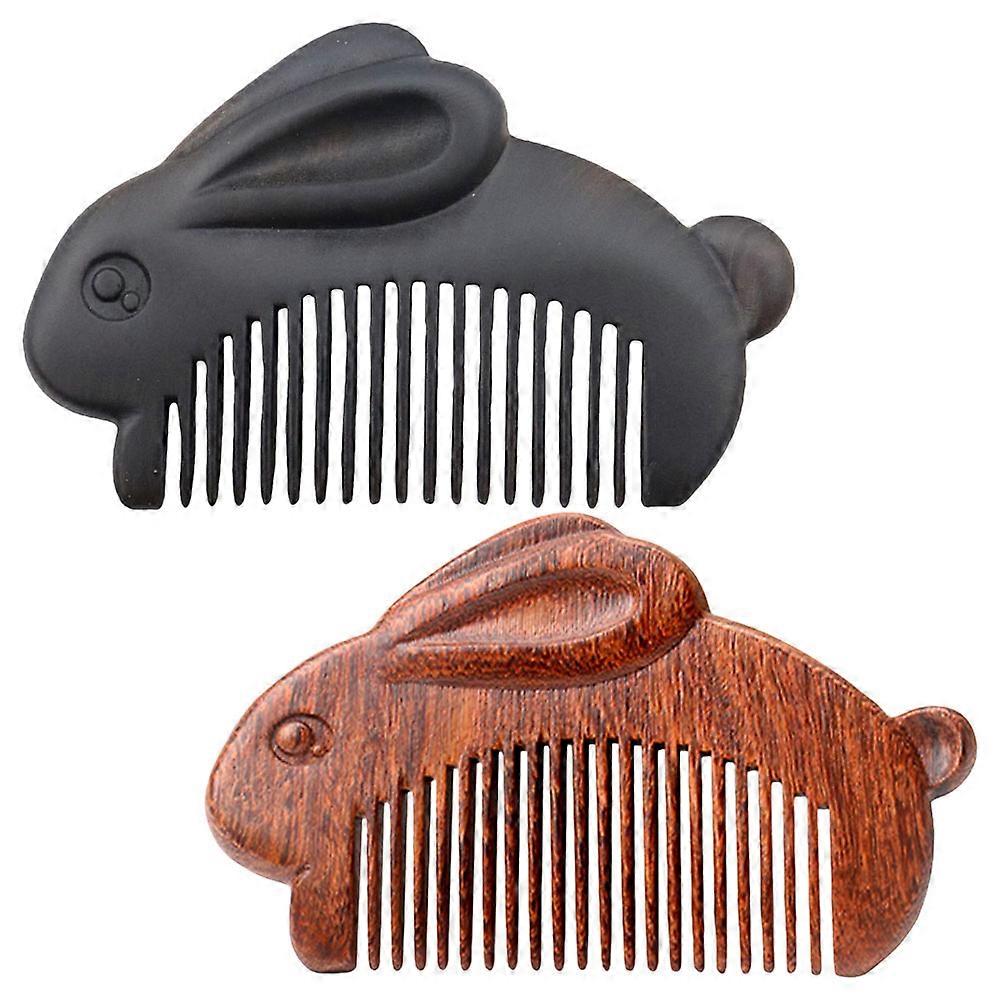 Bunny Design Hair Combs for Women – 2 Pack, Pocket Sized Detangling Combs for Wet or Dry Hair, Travel Friendly Static Free Comb Set for Home & Office