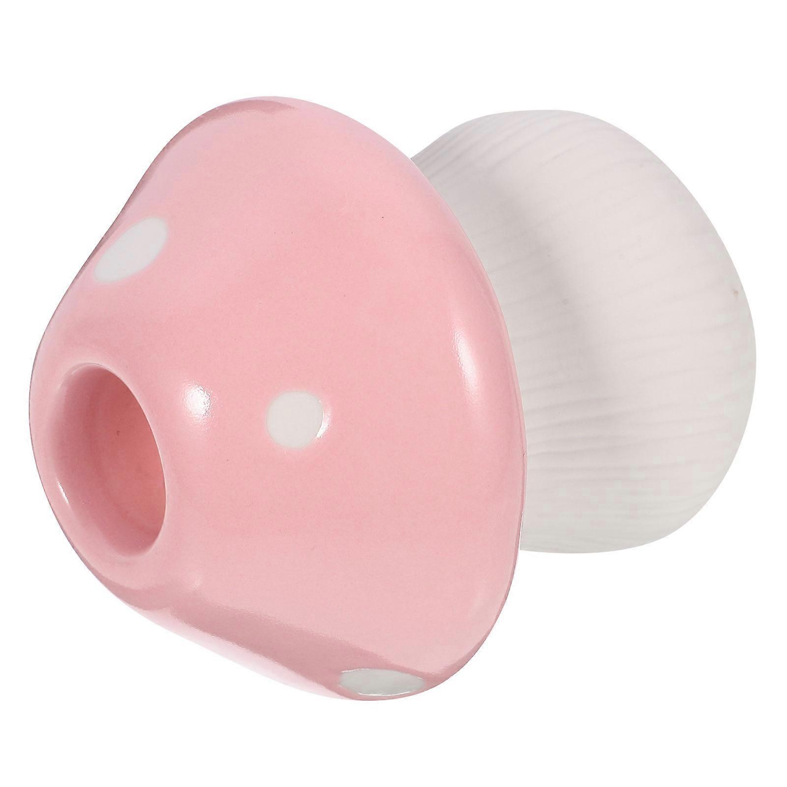 Mushroom Shape Candlestick Holder Decorative Tabletop Accent For Candlelight Dinners Pink 1Pack
