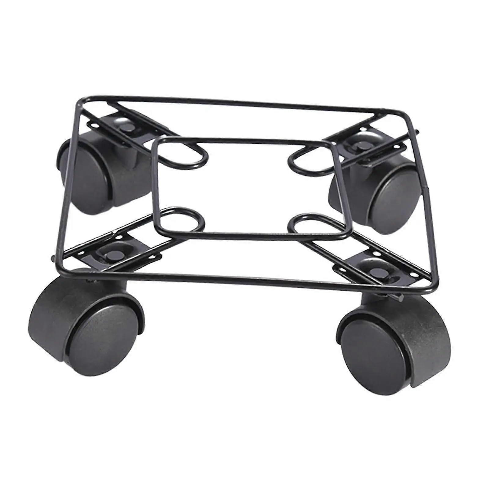 Square plant pot mover stand with wheels, metal, iron, flower pot rack on rollers, versatile.