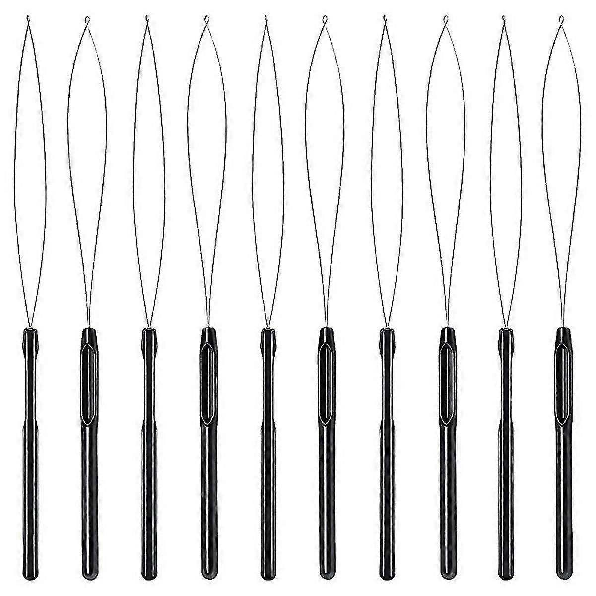 For 10pcs hair extension loop threader hook tool and bead tool loop threader for hair extension or B