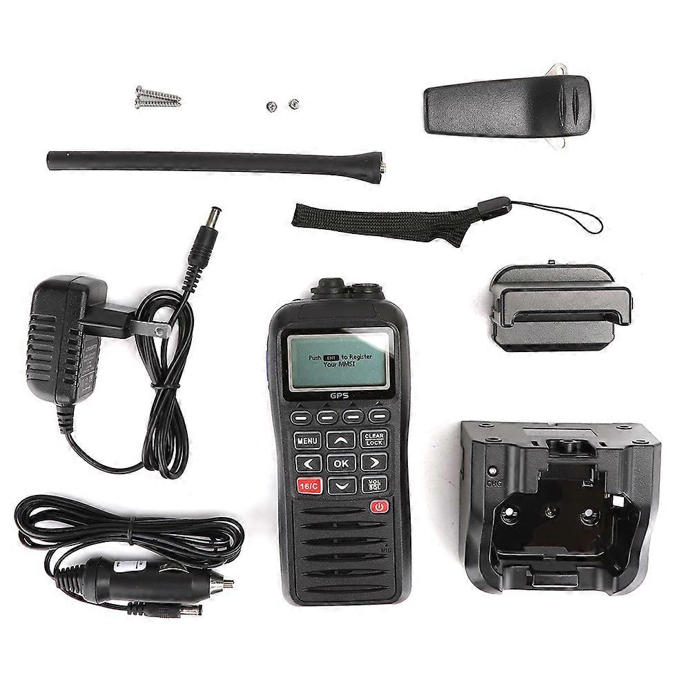 Handheld VHF Marine Radio with MOB, GPS, and IPX7 Rating (US Voltage)