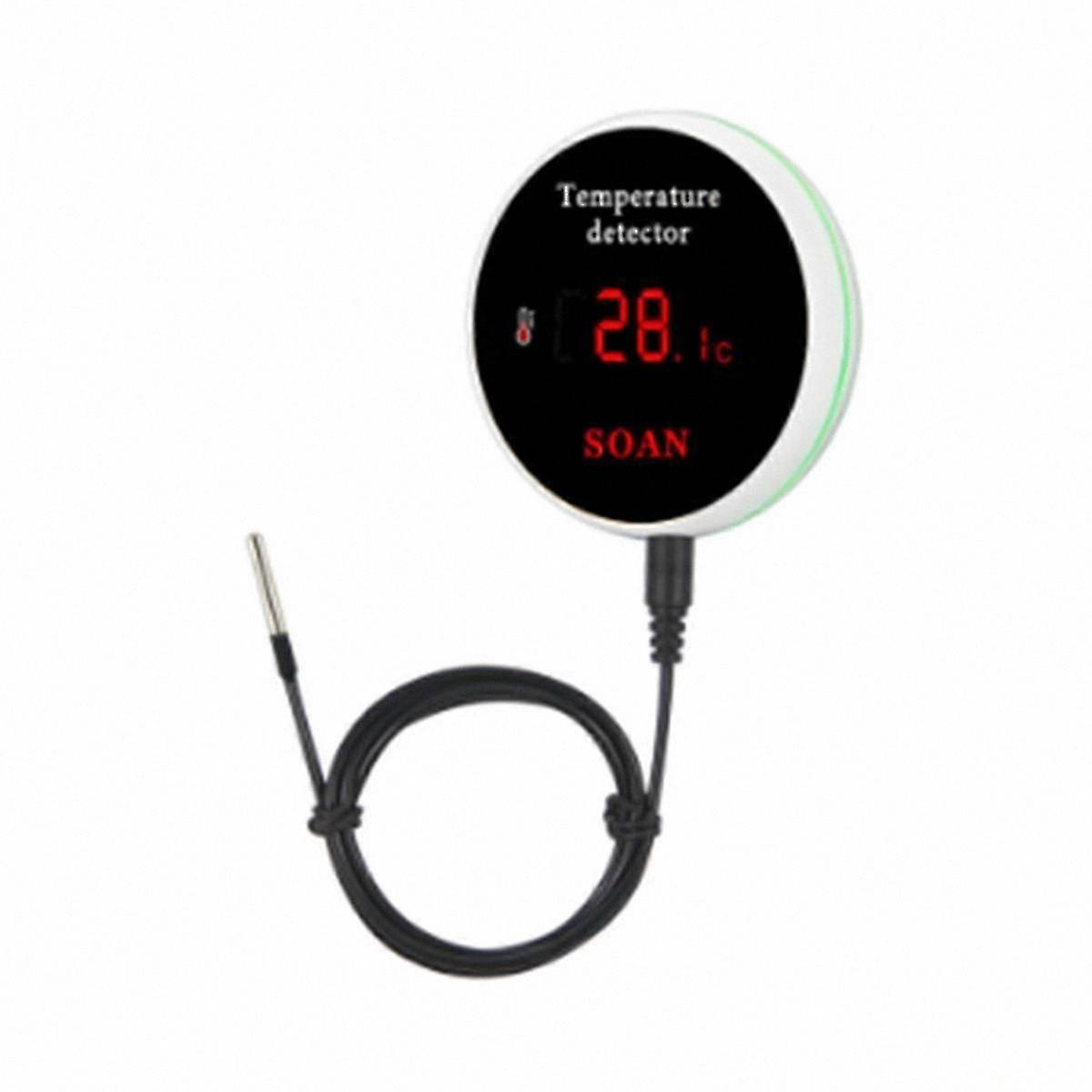 Smart Home WiFi Temperature Monitor with Digital Display, Room Pool Water Thermometer, Thermostat Alert System, EU Plug Compatible