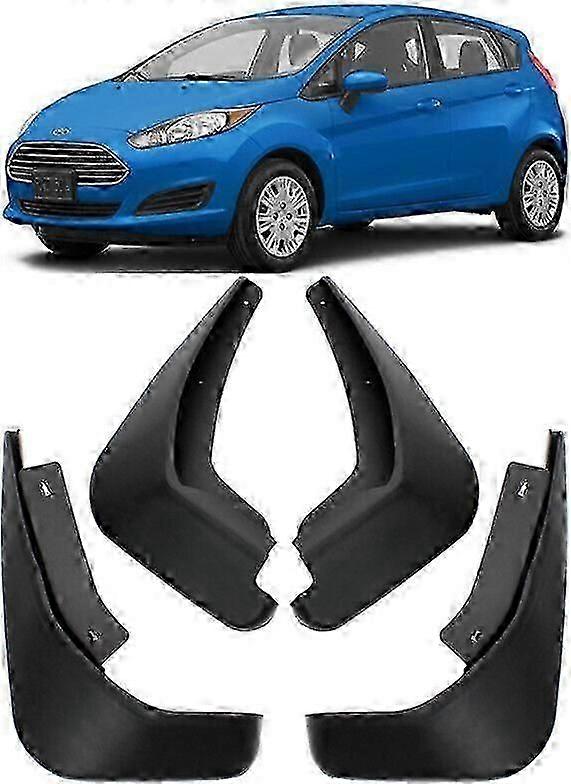 Mud Flaps for 2011-2018 Ford Fiesta Hatchback/Sedan | Splash Guards Black Plastic