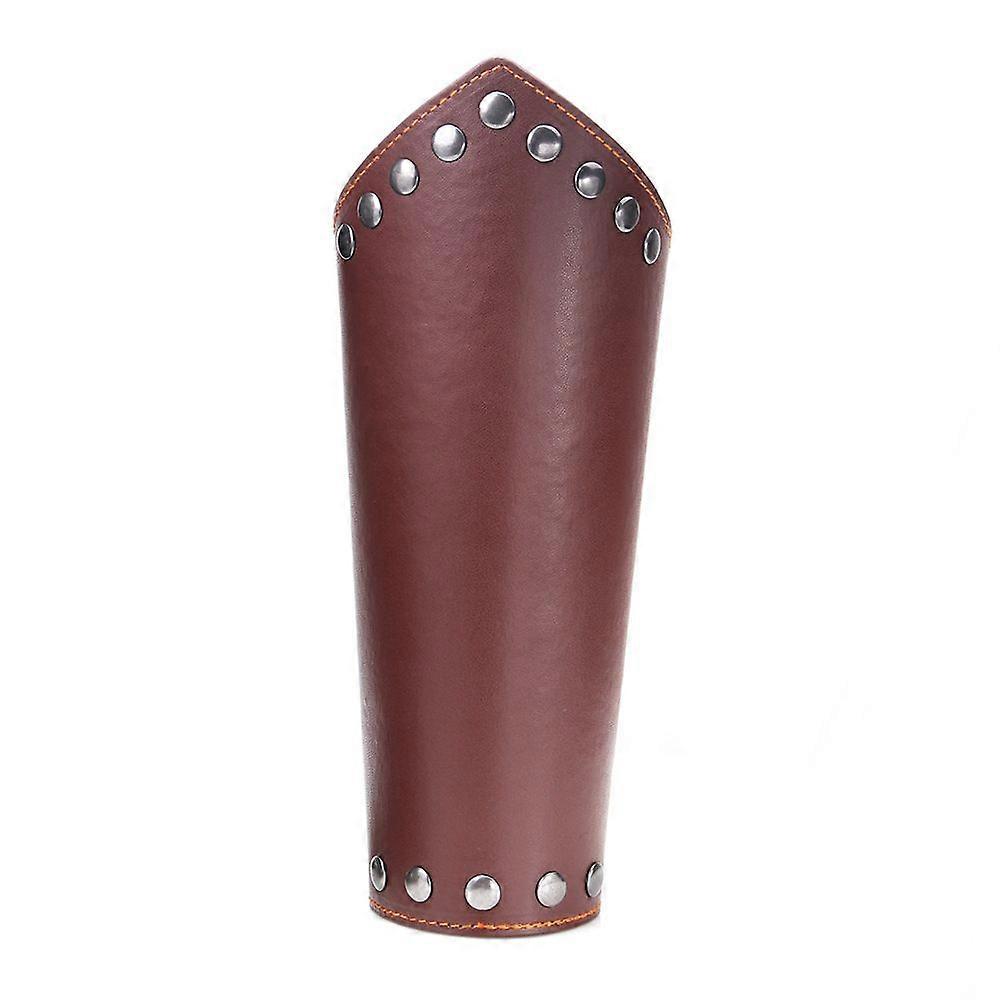 Leather Archery Bracer - Medieval Arm Guard (Brown, 1pc)