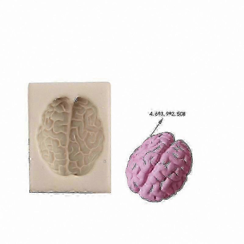 3D Heart and Brain Silicone Molds for Halloween Crafts, Cake Decorating, Chocolate, Biscuit, and Polymer Clay Projects