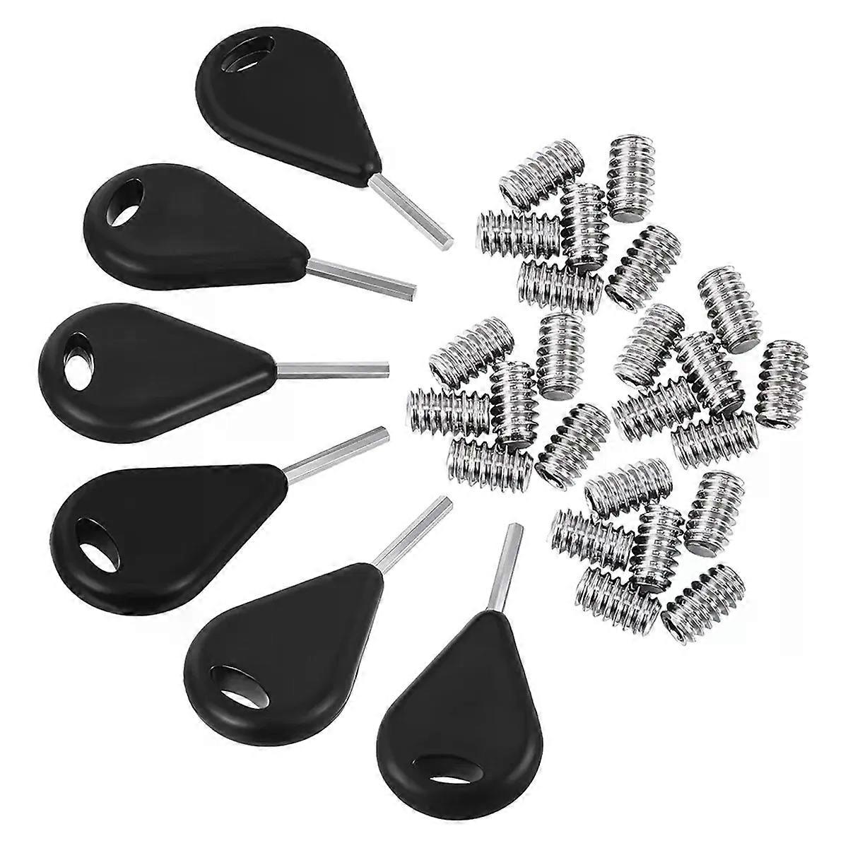 6 Pcs Surf Fin Key Surfing Surf Fin Key with 24 Pcs Fin Screws Universal Hexagon Surfboard Fin Key Replacement