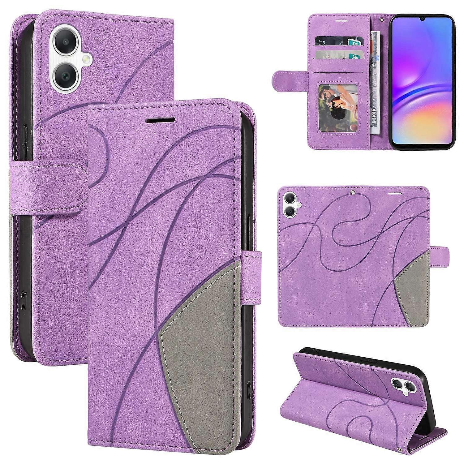 For Samsung Galaxy A06 5G/Galaxy A06 4G Leather Phone Case Stand Wallet with Bi-colour Splicing Desi