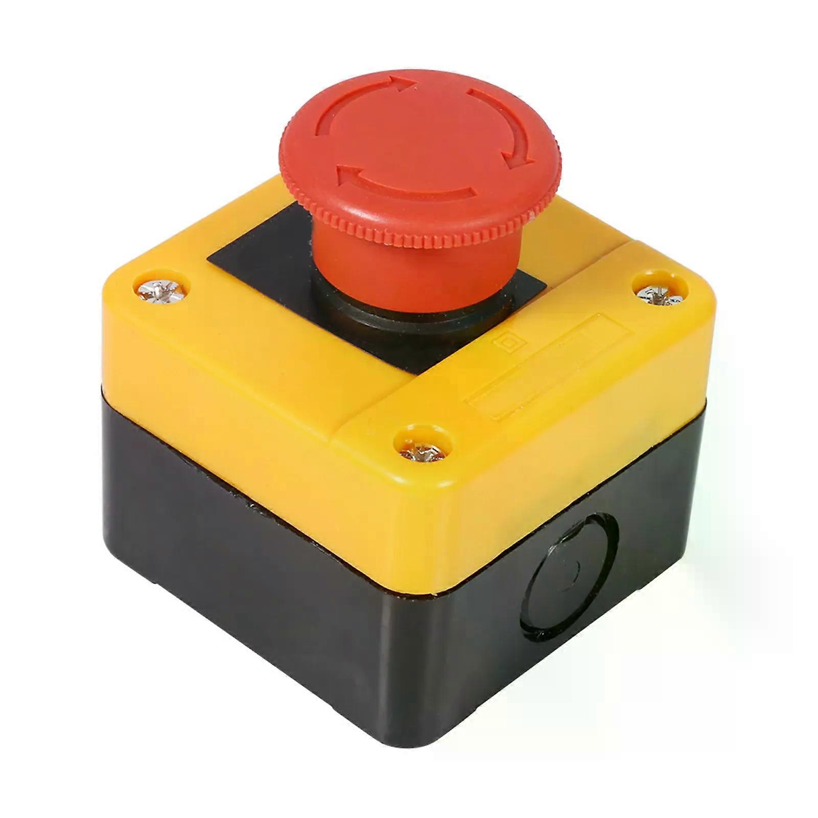 1Pc Emergency Stop Button 660V 10A Plastic Shell Red Sign Emergency Stop Mushroom Push Button Switch New