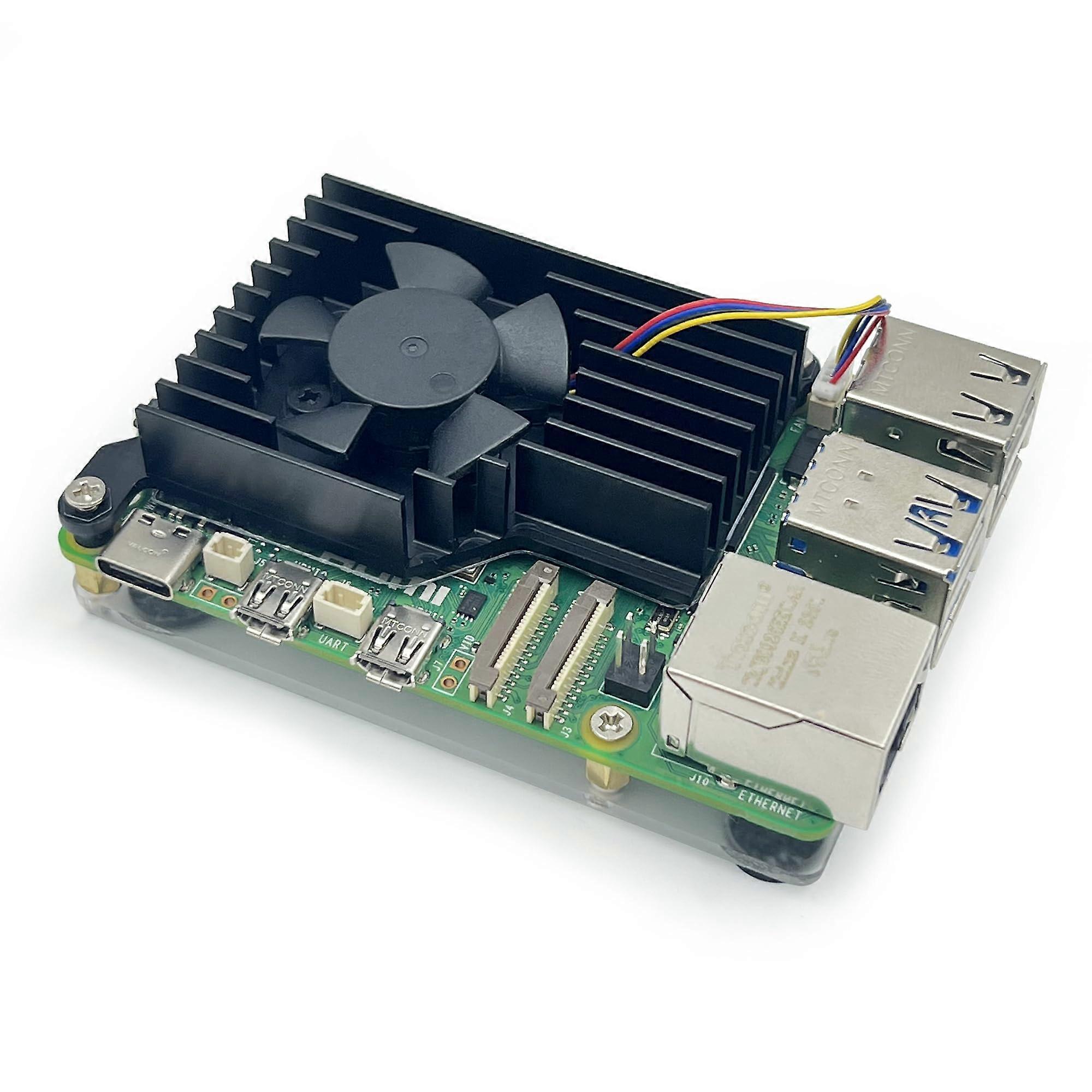 Active Cooler for Official Raspberry Pi 5 with 30mm PWM 4Pin Cooling Fan Pi 5 Heatsink with Thermal Tape And Acrylic Base Plates
